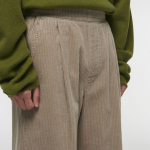 One Tuck Wide Corduroy Banding Pants [Beige]