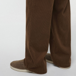 One Tuck Wide Corduroy Banding Pants [Brown]