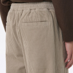 One Tuck Wide Corduroy Banding Pants [Light Beige]