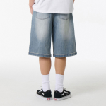 [Cooltandard] Big Brush Bermuda Denim Pants [Light Indigo]