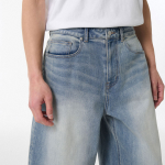 [Cooltandard] Big Brush Bermuda Denim Pants [Light Indigo]