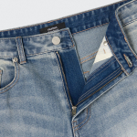 [Cooltandard] Big Brush Bermuda Denim Pants [Light Indigo]