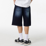 [Cooltandard] Big Brush Bermuda Denim Pants [Deep Indigo]
