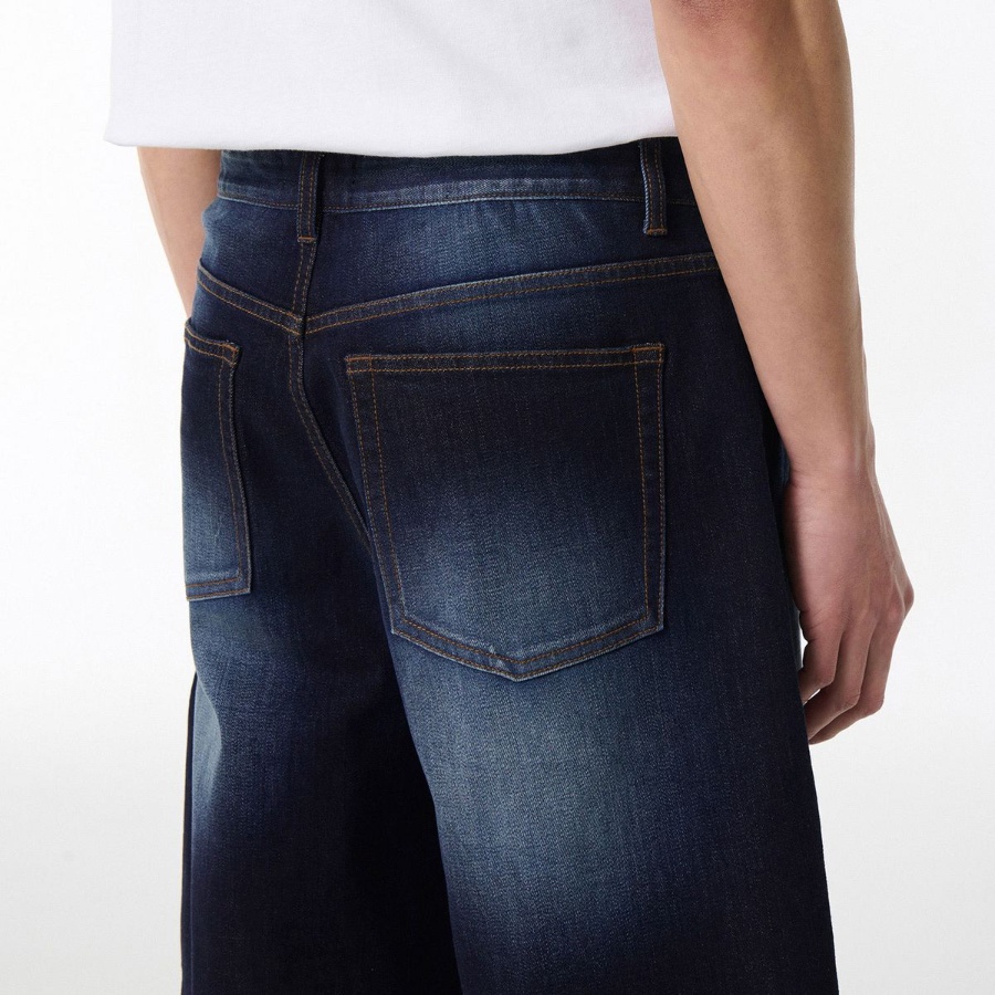 [Cooltandard] Big Brush Bermuda Denim Pants [Deep Indigo]