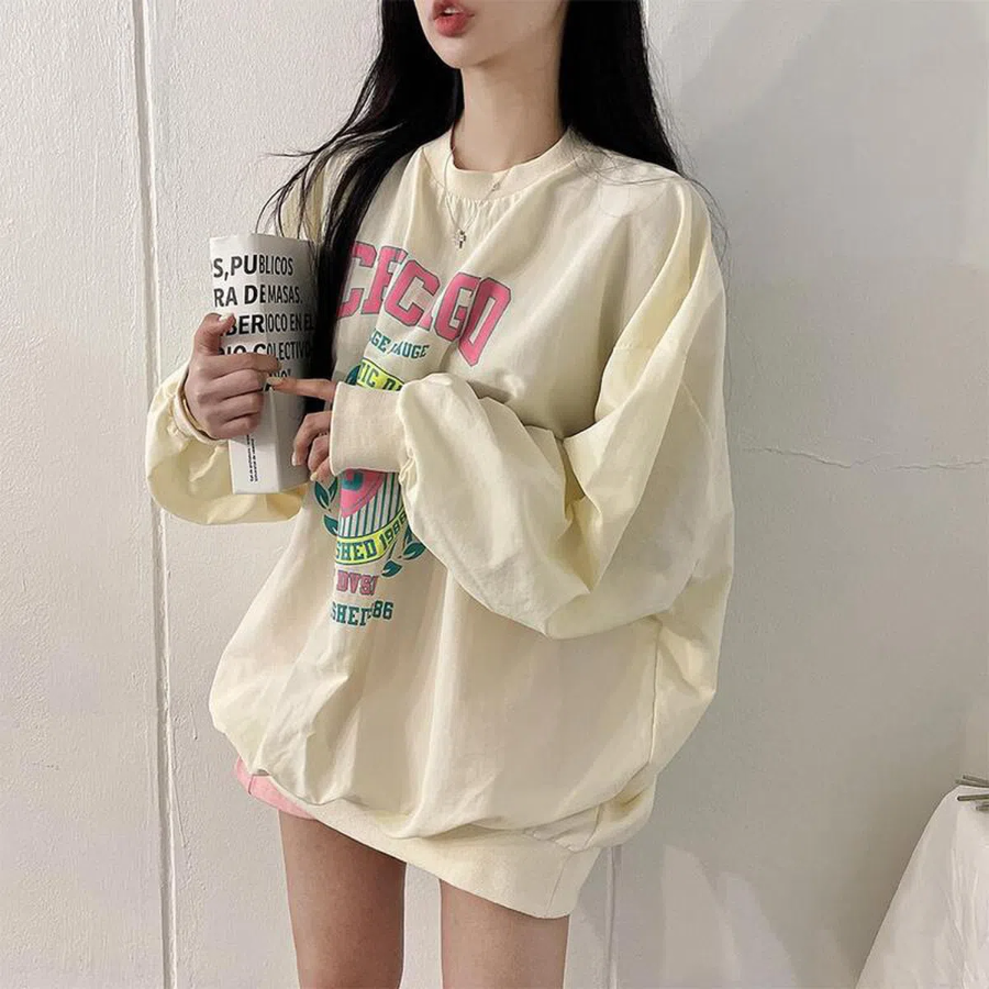 Byney Oversized Nylon Crinkle Sweatshirt