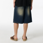[Cooltandard] Big Brush Bermuda Denim Pants [Yellow Dark Blue]