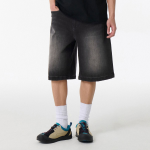 [Cooltandard] Big Brush Bermuda Denim Pants [Black]