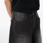 [Cooltandard] Big Brush Bermuda Denim Pants [Black]