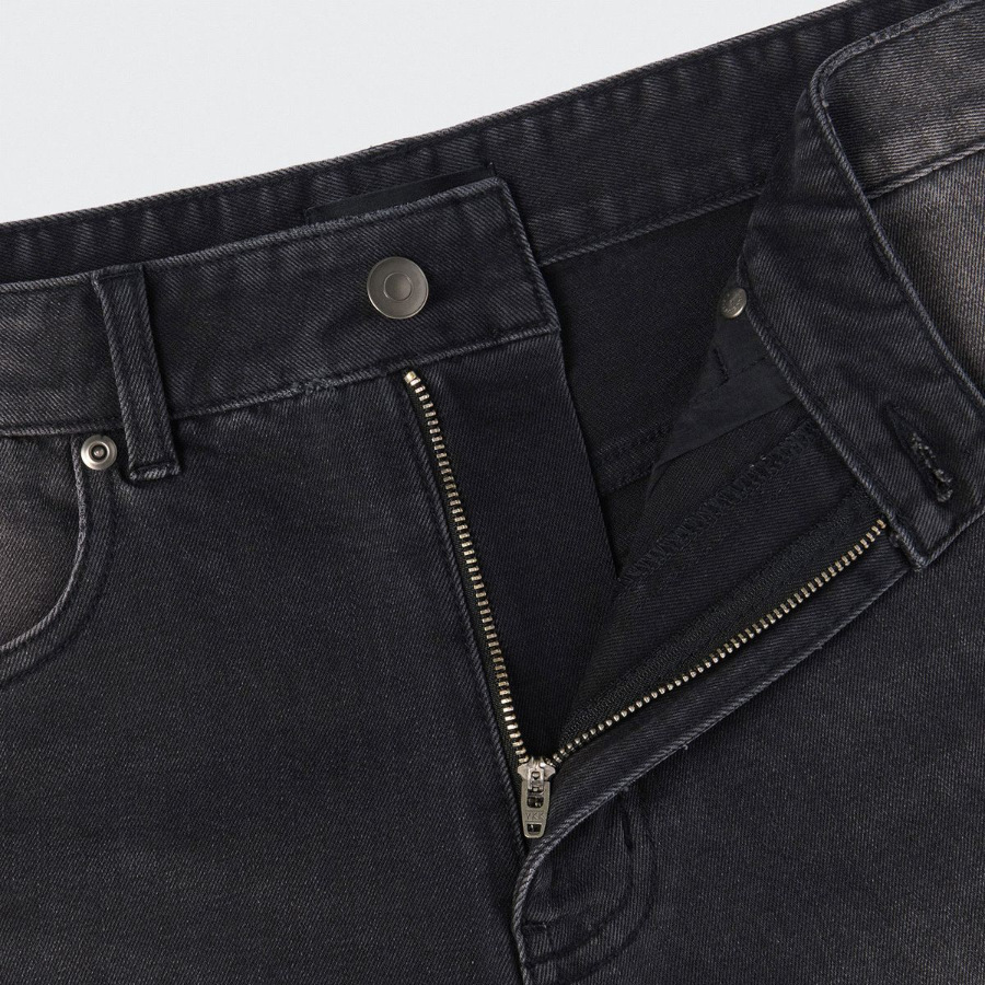 [Cooltandard] Big Brush Bermuda Denim Pants [Black]