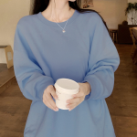 Свободный размер-Голубой-Свитшоты