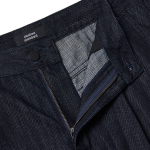 Linen Like Two-Tuck Wide Denim Shorts [Deep Indigo]