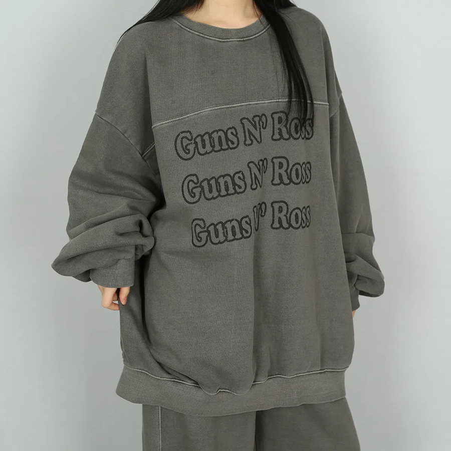GUN Pigment Round Oversized Sweatshirt