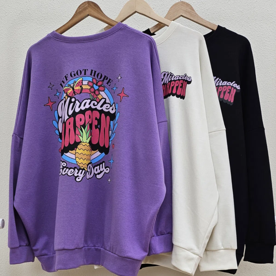 Loose Fit Happen Oversized Sweatshirt