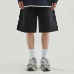 Wide Denim Half Pants [Dark Gray]