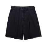 Wide Denim Half Pants [Dark Gray]