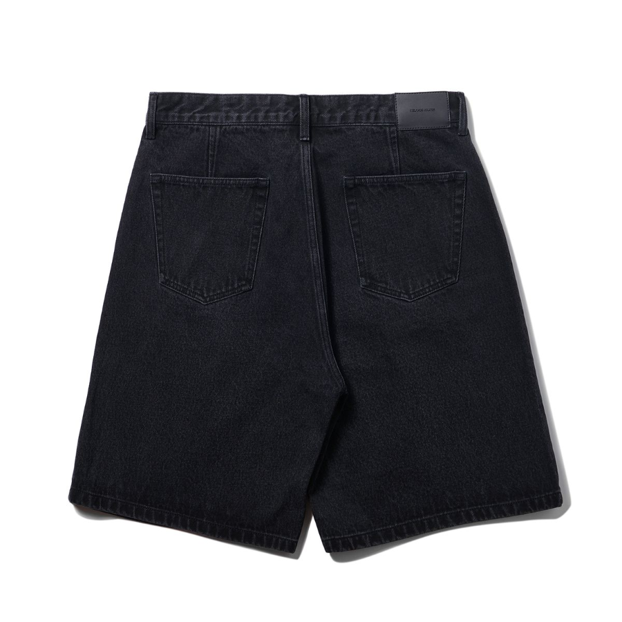 Wide Denim Half Pants [Dark Gray]