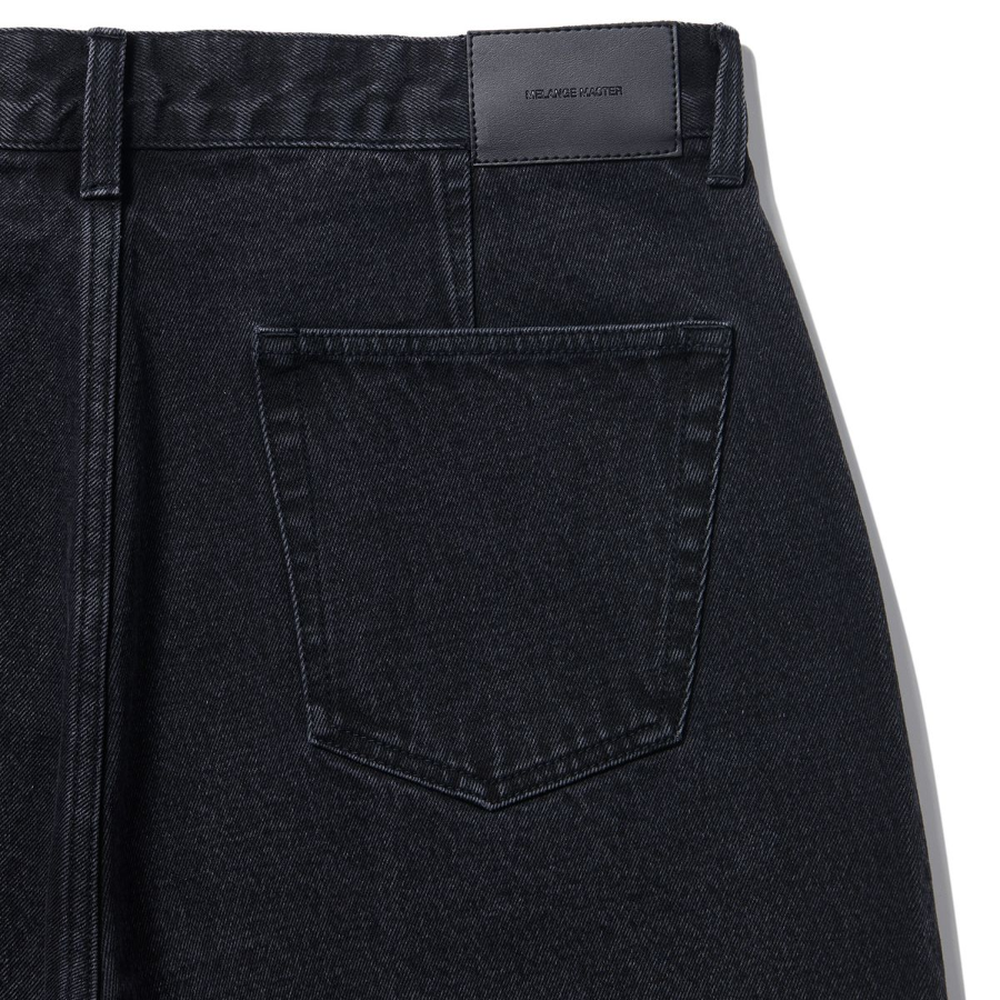 Wide Denim Half Pants [Dark Gray]