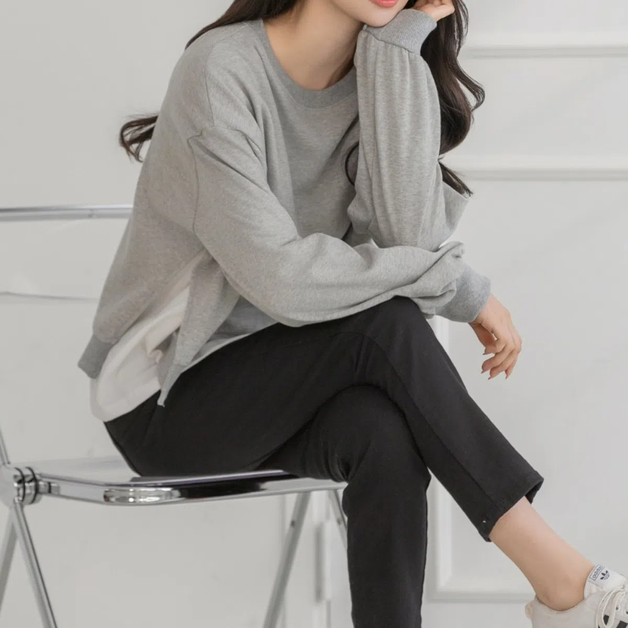 Loose Fit Layered Sweatshirt T-shirt