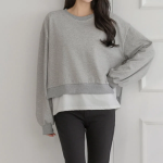 Loose Fit Layered Sweatshirt T-shirt