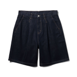 Wide Denim Half Pants [Dark Blue]