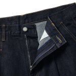 Wide Denim Half Pants [Dark Blue]