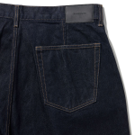 Wide Denim Half Pants [Dark Blue]
