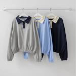 Loose Fit Dandy Collar Sweatshirt T-shirt