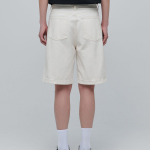 One Tuck Wide Denim Shorts [Cream]