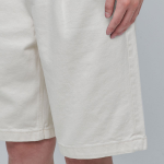 One Tuck Wide Denim Shorts [Cream]