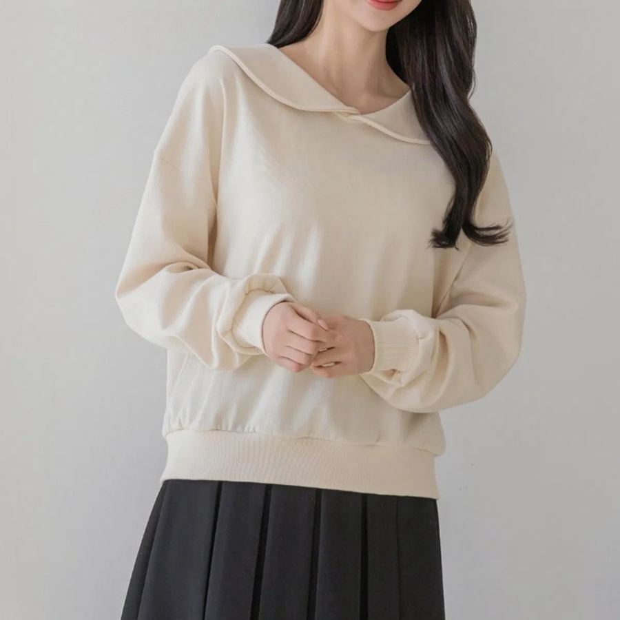 Loose Fit Neck Collar Sweatshirt T-shirt