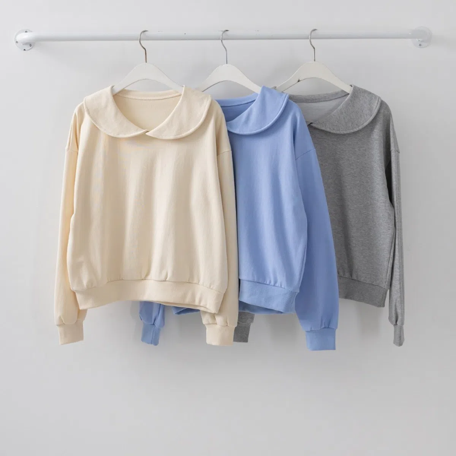 Loose Fit Neck Collar Sweatshirt T-shirt
