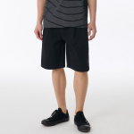 One Tuck Wide Denim Shorts [Black]