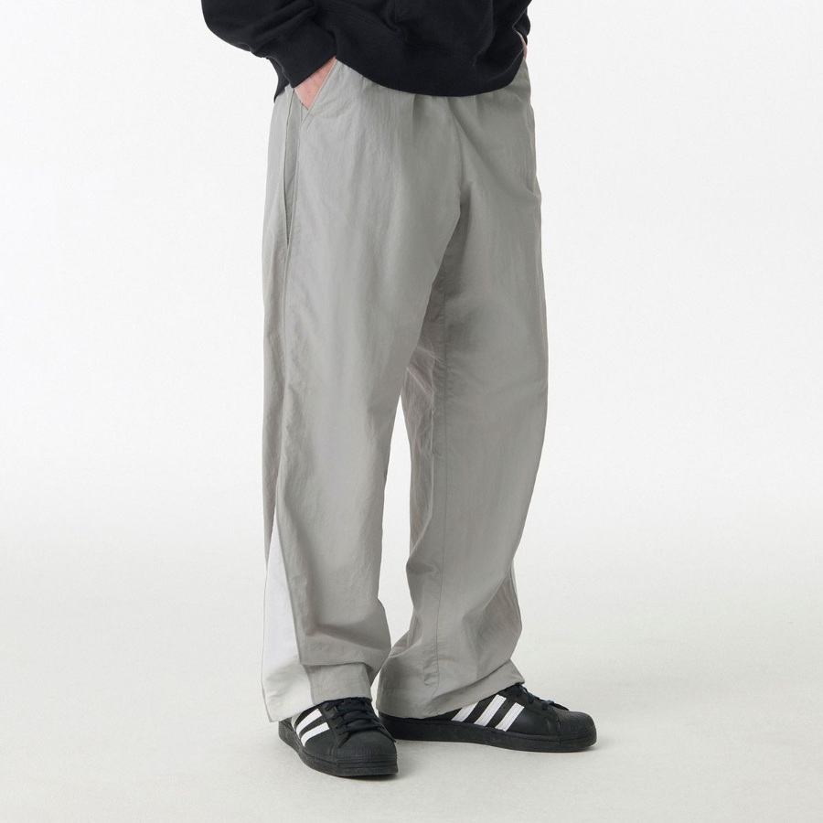 Wide Retro Track Pants [Light Grey]