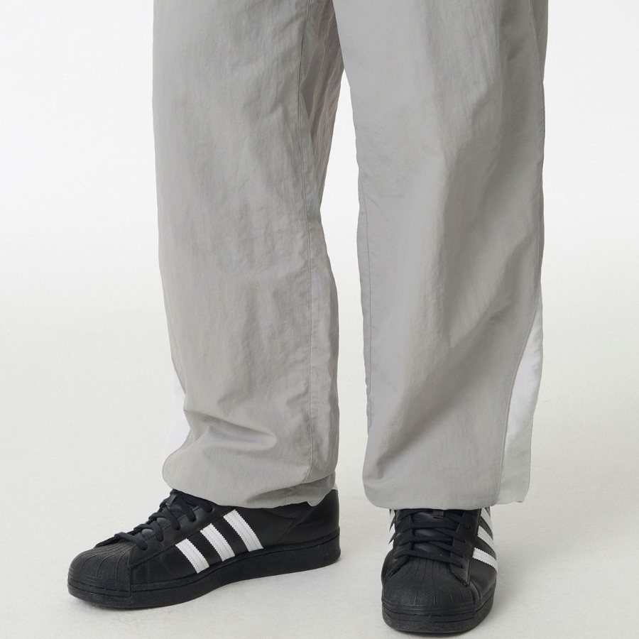 Wide Retro Track Pants [Light Grey]