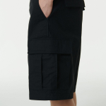 Cotton Wide Cargo Shorts [Black]