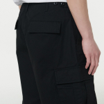 Cotton Wide Cargo Shorts [Black]