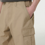 Cotton Wide Cargo Shorts [Beige]
