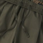 Cotton One-Tuck Wide Banding Shorts [Khaki]