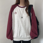 Lettering Contrast Sweatshirt T-shirt