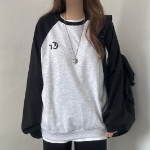 Lettering Contrast Sweatshirt T-shirt