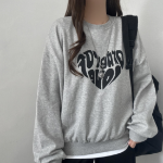 Oversized Heart Printing Sweatshirt T-shirt