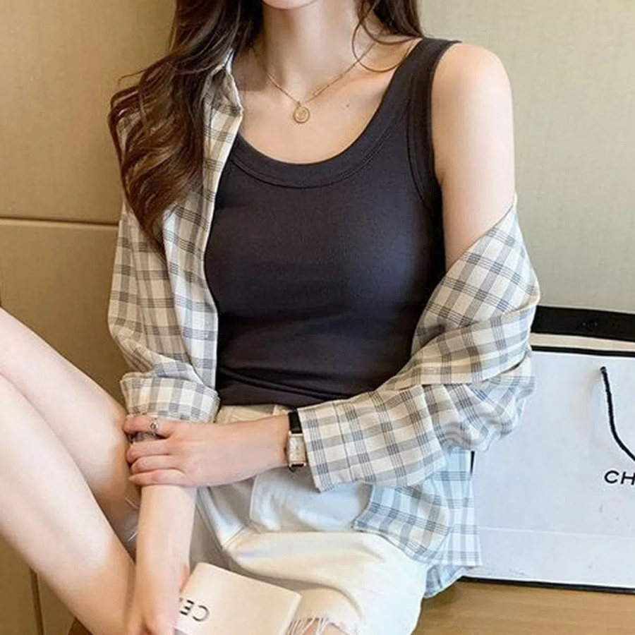 SuemW S073 Mango Ribbed Tank Top