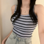 Свободный размер-Светло-голубой-Топы