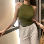 Свободный размер-Зеленый-Топы