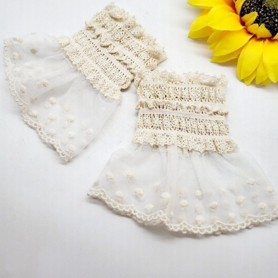 Женские Полурукавники с Гороховым Кружевом, Манжетами и Фальш-воротничком — стильная защита и винтажный шарм