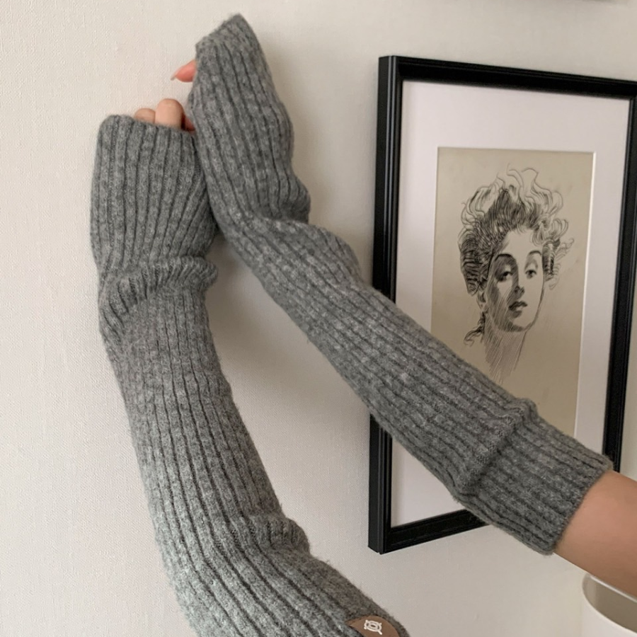 Женские Вязаные Длинные Варежки-Нарукавники с Разрезом — уют и стиль для холодного сезона