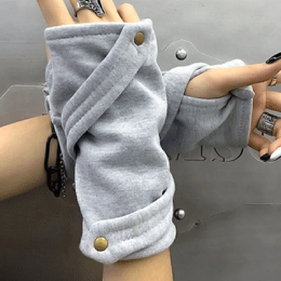 Женские Полуперчатки с Декоративной Пуговицей — уютный акцент для прохладной погоды