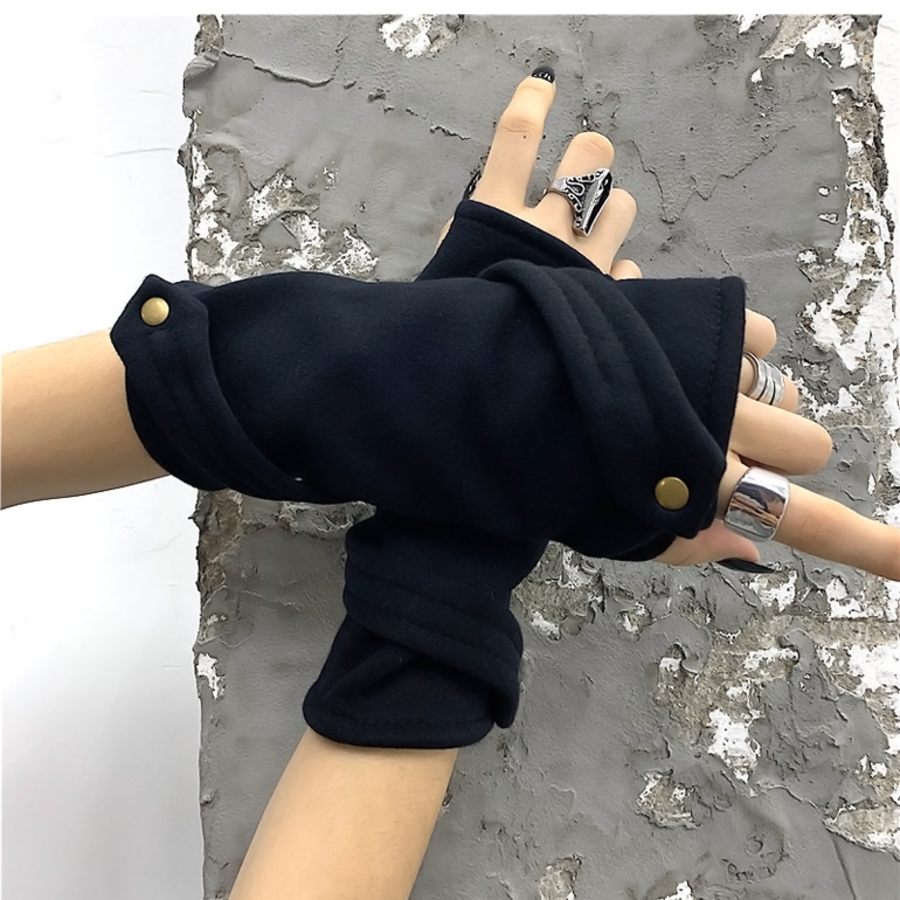 Женские Полуперчатки с Декоративной Пуговицей — уютный акцент для прохладной погоды