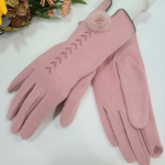 Женские Зимние Перчатки с Вышивкой в Виде Листьев, Меховыми Помпонами и Touch-функцией — уют и изящество в деталях