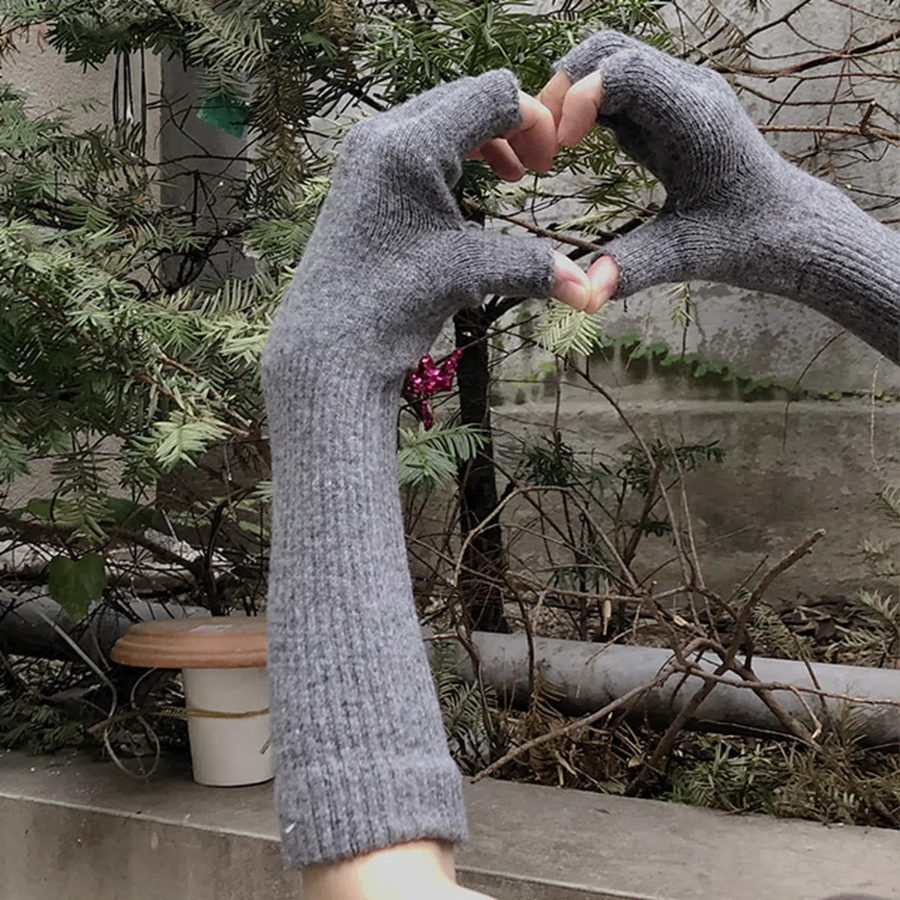 Женские Удлинённые Вязаные Хендвармеры с Отдельными Пальцами — тепло и свобода движения